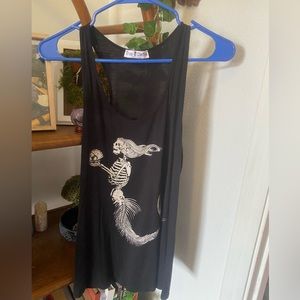 Skeleton mermaid tank top